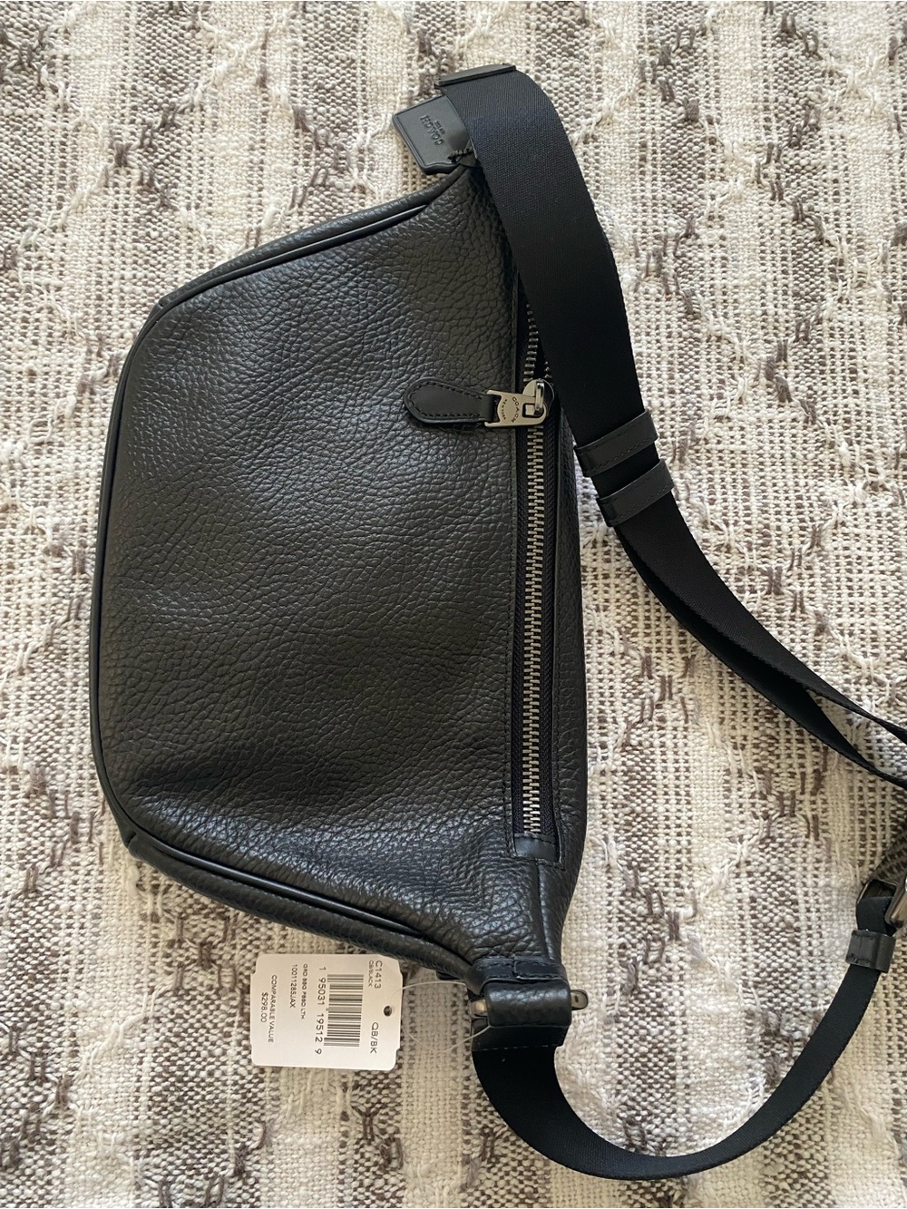 Coach Grande Black Pebbled Leather Belt Bag - Picture 4 of 9